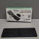 Wireless Bluetooth Keyboard & Mouse Combo, Foldable Mini Portable Typepad for iPad, iPhone, Tablet,Folding Rechargeable & Compatible with iOS, Windows, Android Devices, Laptops & Smartphones