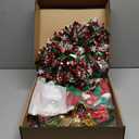 JolliLudo 68 Pcs Christmas Parade Golf Cart Decoration Kit with Red Green White Themed Tinsel Garland, Bows, Banner, Balloons and Stickers for Holiday Parade Party Supplies