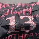 PHXEY Fabric 13th Birthday Banner Backdrop, Happy 13th Birthday Decoration for Girls Hot Pink, 13 Year Old Birthday Party Photo Booth Props Yard Sign Decor, Indoor Outdoor(6.1 x 3.6ft)
