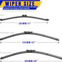 3 wipers Replacement for Ford explorer 2023-2011,Windshield Wiper Blades Original Equipment Replacement - 26"/22"/11" (Set of 3) Pinch Tab
