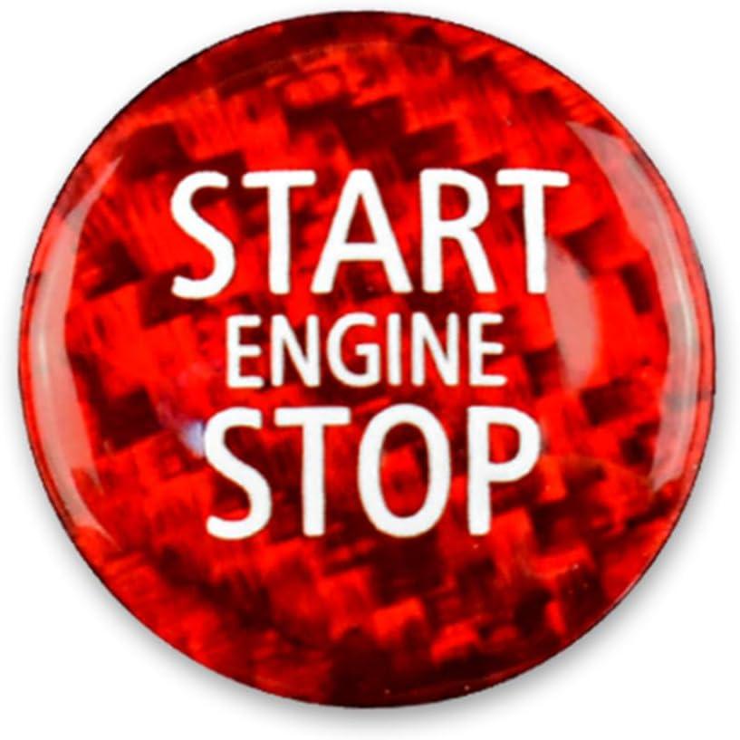 Hard Carbon Fiber Push Button Start Stop Engine Sticker for MINI Cooper R55 R56 R57(2007-2013), R60 (2010-2016), R58 R59 (2011-2015), R61(2012-2016) Frame Car Accessories Red