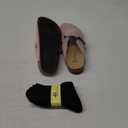 EVELLYHOOTD Women's Men's Suede Clogs Leather Mules Cork Footbed Sandals Comfort Potato Shoes with Arch Support (with Socks), Pink, 38