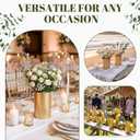 12 Pcs 6 Inch Gold Cylinder Vases for Wedding Centerpieces Tall Decorative Hurricane Candle Holder Bulk Acrylic Gold Flower Vases for Home Office Wedding Decorations
