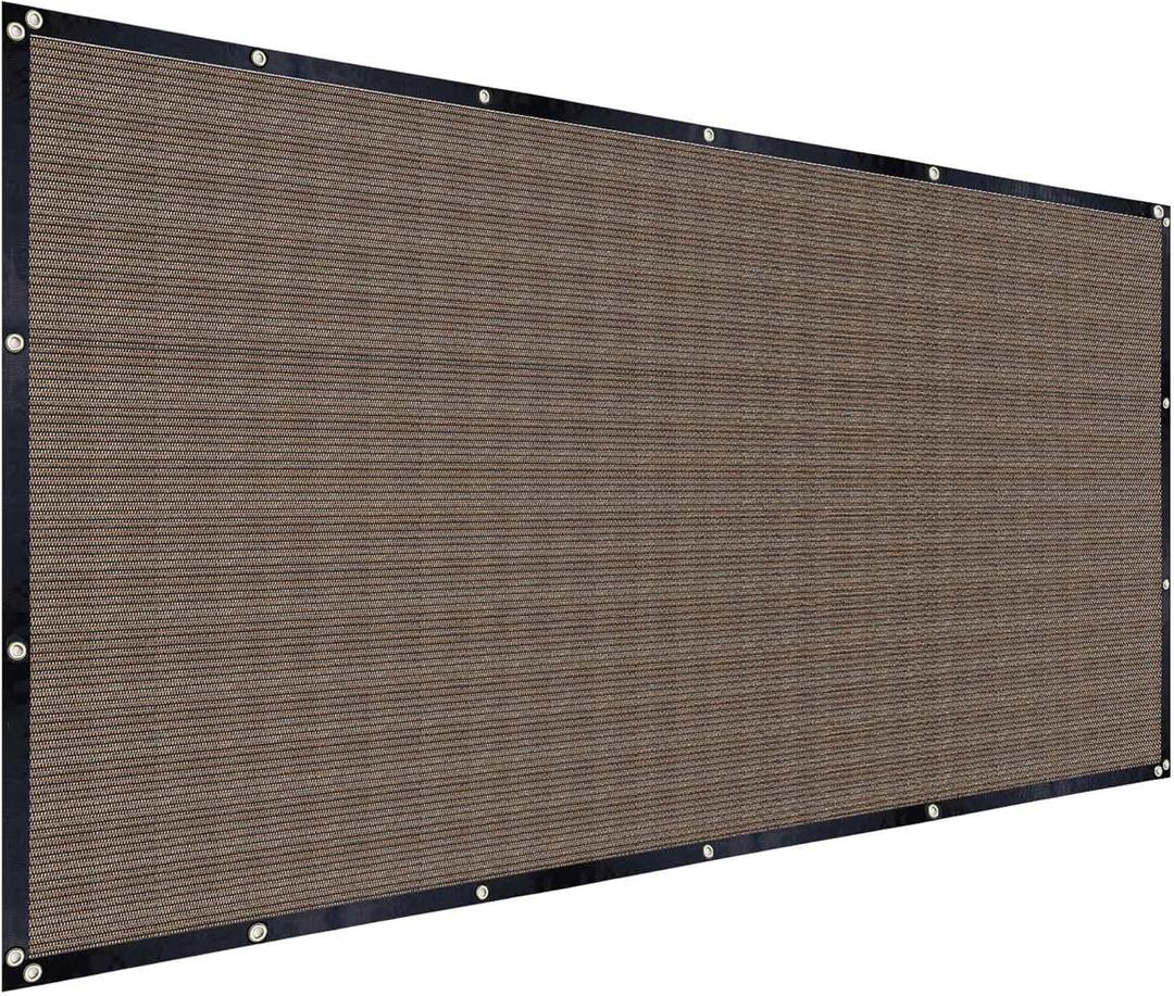 FAIR WIND Shade Cloth 90% Sun Shade Fabric Privacy Screen Shade Cover Patio Canopy with Grommets Shade Net for Garden Outdoor Pergola 6 x 10 FT - Mocha