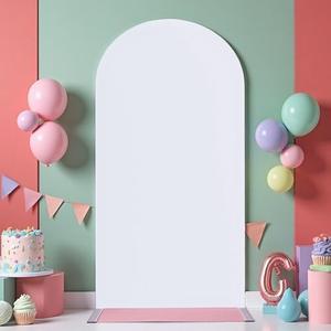 Deisy Dee 86"×50" Stretch Arch Backdrop Cover - Elastic Polyester Fabric for Snug Fit, Easy Install Wrinkle-Resistant Drape for Wedding, Photo Booth & Event Decor (White)