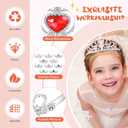 30 Pcs Princess Crown Set Tiaras for Girls Plastic Tiaras Bulk Dress up Costume Party Favors Accessories Kid Birthday (Silver)