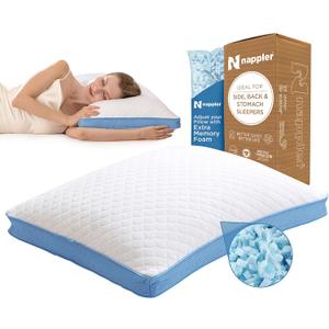 Side and Back Sleeper Pillow for Neck and Shoulder Pain Relief - Shredded Memory Foam Bed Pillow for Sleeping - 100% Adjustable Fill - Queen Size - Modal Washable Case. Extra Fill Included