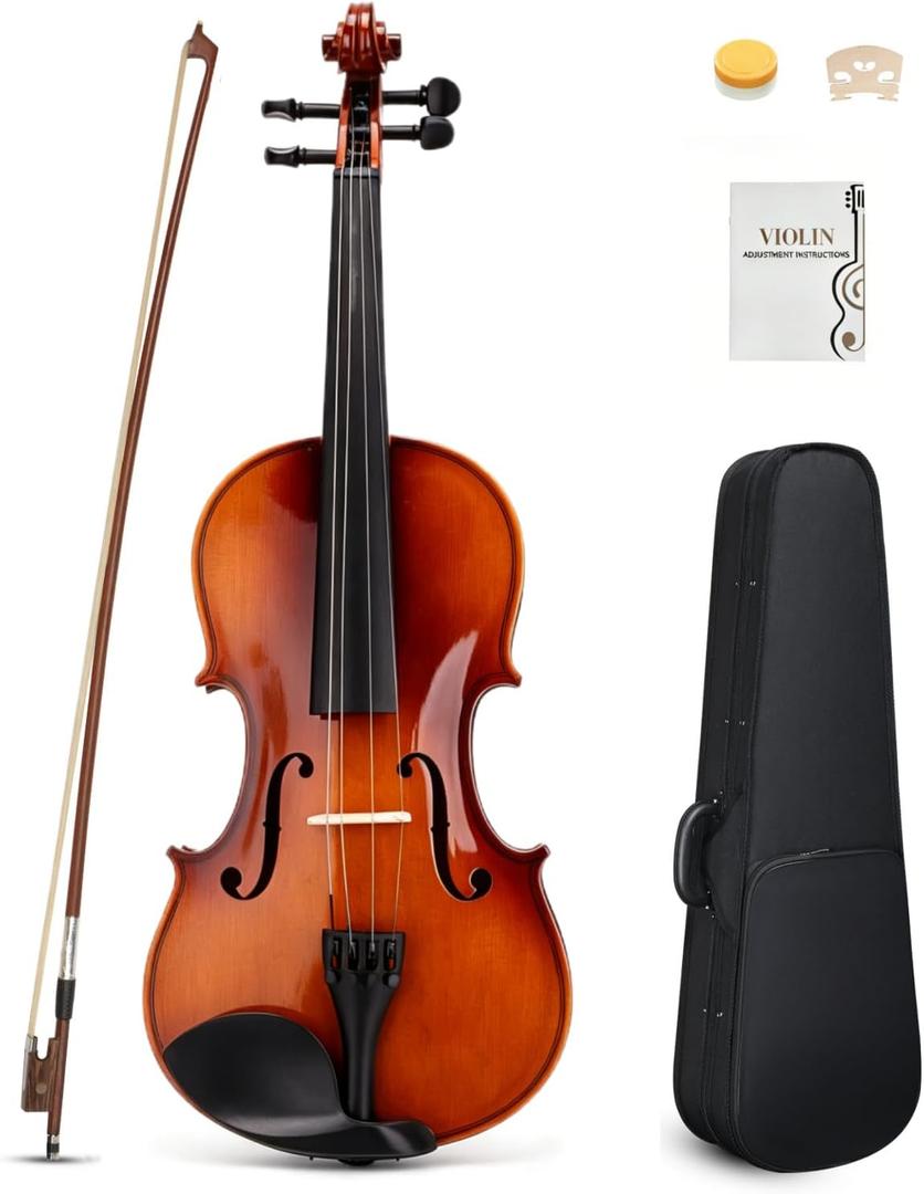 Ktaxon 3/4 Acoustic Violin Kit for Beginners
Fiddle for Students and Enthusiasts, with Case, Bow, Rosin & Manual