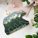 MOTERMATE Woodland Bear Camping Life Sign Decor, Rustic Cabin Lodge Wall Hanging Decor for Home, Camping Signs, Bear Forest Front Porch Door Decor, Camper Decor for Inside,Camper Must Haves,8x10 Inch