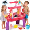 2026 Water Table for Toddlers 1-3 3-5 with Pump, 3-Tier Outdoor Sand Water Play Table Toys for Kids Ages 4-8 Outside Activity Sensory Summer Beach Pool Backyard Splash Pond Toys for Boys Girls Gifts