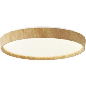ANYLOVE 19 inch LED Flush Mount Ceiling Light Fixture,3000K 4000K 5000K Adjustable Ceiling Lights, Farmhouse Oak Wood Grain Ceiling Light for Bedroom Hallway Bathroom Kitchen