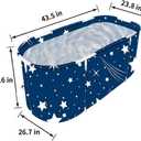 Foldable Bathtub Portable Soaking Bath Tub,Eco-Friendly Bathing Tub for Shower Stall,Thickening with Thermal Foam to Keep Temperature (XL Blue Sky)