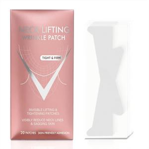 Neck Lift Tape, 20 PCS Invisible Neck Wrinkle Patches for Instant Skin Support, Improves Neck Lines & Wrinkles, Ultra-Thin Breathable Ne_ck Strips for Smooth Look, Reusable & Comfortable Wear