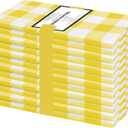 Cotton Clinic Set of 12 Cloth Napkins Gingham Check 100% Cotton 20x20 inches - Soft Durable Washable - Ideal for Events Wedding Holidays Easter - Perfect Everyday Use Table Dinner Napkins Yellow