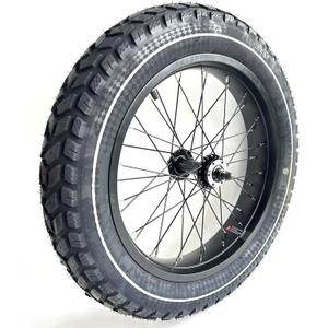 20''x4.0 Fat Bike Front Wheel Double Wall Rim with Puncture Resistant Tire All Terrain Bolt On and Hub 36x12G Spokes Black Alloy Aluminum Snow Bicycle Folding Fatbike Wheel Assembly