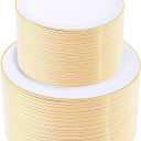 KIRE 200PCS Gold Plastic Plates - Disposable Plates for Party - White Plastic Plates with Gold Rim Include 100 for Dinner and 100 for Dessert/Salad in Wedding/Party/Spring/Graduation/Mother's Day