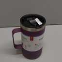 KXIAOCHEN 20oz Insulated Coffee Mug with Lid, Stainless Steel Coffee Cup, Double Wall Vacuum Coffee Tumbler with Handle, Premium Thermal Travel Coffee Mug (Purple)