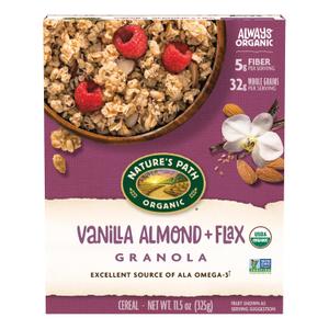 Nature's Path Organic Vanilla Almond + Flax Granola, 11.5 oz (Pack of 3), Non-GMO, Best By: 2026 JAN 15