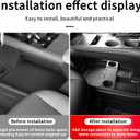 Compatible with 2026 Toyota Sienna Center Console Organizer with Cup Holder, Lower Storage Box Accessories (TPE Material with Original car Wood Grain (Compatible with 2021-2026 Toyota Sienna), Black)