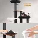 63" Modern Cat Tree Tower for Indoor Cats, Heavy Duty Cat Trees for Large Cat, Adult Maine Coon Cat Tree Tower with Scratching Post, Extra Large Top Perch, Cat Condos (Black)