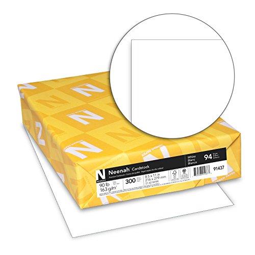 Neenah Index Cardstock, 8.5" x 11", 90 lb./163 gsm, White, Sheet Count Not Specified, Lightweight, 94 Brightness