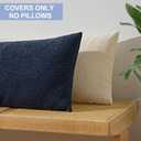 ORTIGIA Boucle Lumbar Pillow Covers 14x36 Blue Textured Body Pillowcase Neutral Pillowcases for Indoor Couch Sofa Bed Cushion Living Room Modern Cushion Cases (Cover Only)