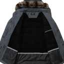 Womens Plus Size Down Jacket Puffer Coat | Windproof, Waterproof, Detachable Hood, Insulated for Winter Travel (Gray, XXXL)