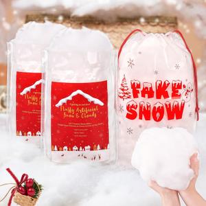 Fake Snow 780g/27.5oz Fluffy Artificial Snow for DIY Mantle Table Village Nativity Displays,Soft Cotton Fake Snow Clouds for Winter Christmas New Year Wedding Birthday Valentines Party Decoration