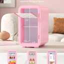 BEICHEN Mini Fridge, 6 Liter/8 Can Skincare Fridge, 110V AC/DC Portable Thermoelectric Cooler & Warmer for Skin Care, Cosmetics, Beverage, Food, Great for Bedroom, Office, Dorm (Pink)