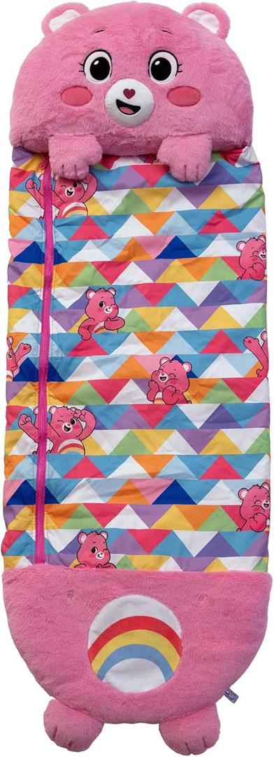 Happy Nappers: Care Bears Sleep Sack Medium - Cheer Bear - 54 x 20, 2-in-1: Plush Character Opens Into Sleeping Bag, Soft Nap & Play Animal, Kids 3+