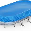 20 x 12 Oval Pool Cover for Above Ground Pools, Built-in Elastic & 8 Integrated Cords, Easy 20s Setup, Above Ground Swimming Pool Cover Fits 20 x12 & 18x9 Pools