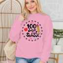 100 Days of School Shirt Women Teacher Sweatshirt Cute 100th Day of School Celebration Gifts Pullover Tops Pink (Pink)