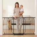 62.2-66.9 Inch Extra Wide Baby Gate with Door for Stairs Doorways
Pressure Mounted Dog Gate,Large Long Walk Through Gates for Large Opennings, Metal Indoor Safety Gate for Kids or Pets,Black