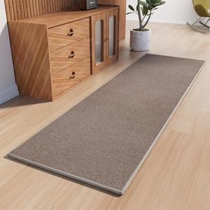 AREDO Runner Rug with Non Slip Rubber Backing, Washable Soft Floor Carpet for Kitchen, Hallway, Entryway Indoor, Bedroom, Laundry, Low Pile Area Rugs, Solid color with Pointillism style, 2 ft Brown