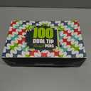 Mogyann Markers for Adult 100 Colors Dual Tip Pens with Fine and Brush Tip for Coloring and Calligraphy Drawing (Multicolor)