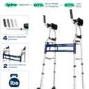 Narrow Walker Folding Upright Walker - with Removable Armrests, 450LBS Heavy Duty, Width & Height Adjustable Narrow Walkers for Seniors, Disabled, Bariatric