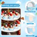2 x Vesici 200 Counts Cartoon Style Cupcake Liners and 200 Counts Cowboy Hat Cupcake Toppers Baking Cups Cake Wrappers Greaseproof Muffin Liners for Baby Shower Birthday Theme Party Supplies