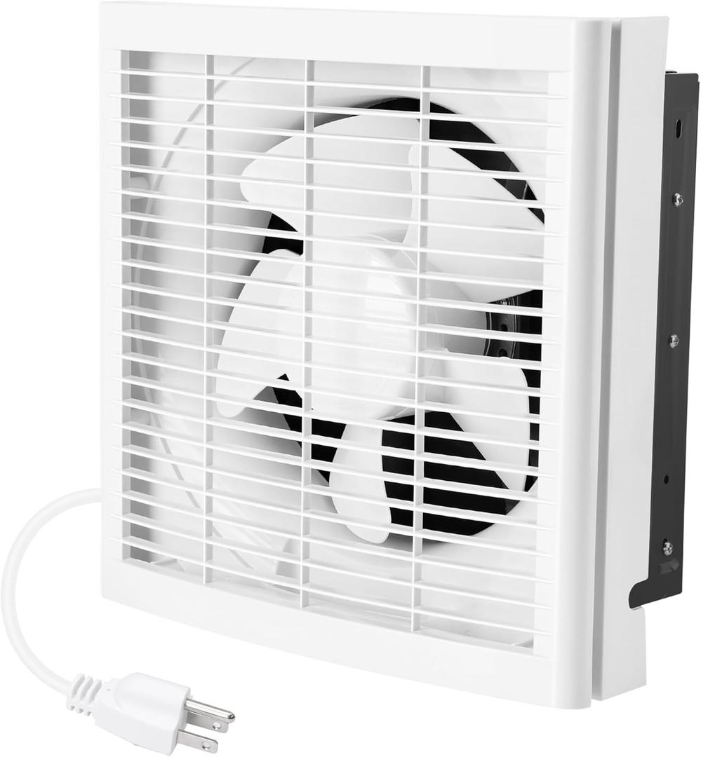 8" Shutter Exhaust Fan, 310CFM Window or Wall Mount Ventilation Fan for Greenhouse, Attic, Garage, Bathroom, Kitchen