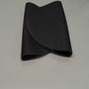 Myir JUN Round Placemats, Dual Sided Faux Leather Place Mats Set of 6 Indoor/Outdoor Non-Slip Washable Table Mats (Black, 6 Pack)