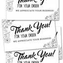50 Thank You for Your Order Cards, Customer Thank You Cards, Package Insert for Business