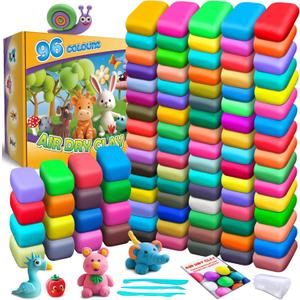 Magic Clay - Air Dry Clay 96 Colors, Modeling Clay for Kids with Tools, Soft & Ultra Light, Toys Gifts for Age 3 4 5 6 7 8+ Years Old Boys Girls Kids