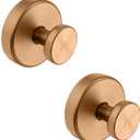 Bntuk Suction Cup Hooks for Shower, Bath Robe Looafh Wreath Hook for Hanging - 2 Pack, Champagne Bronze
