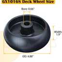 4 Pack GX10168 Deck Wheel for John Deere Z425 Z445 Z355E Tractors | Replace John Deere GX10168 Gauge Wheel with Hardware for D110 D130 D140 D170 L110 L120 L130 LA115 LA135 LA145 Z225 Z335E Z345