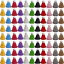 TIHOOD 99PCS Mini Knitting Hats Christmas Mini Knitting Doll Hats Mini Wool Hat for Christmas Ornaments DIY Art and Craft, Assorted Colors