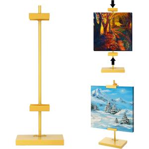 Yaocom Gold Tabletop Picture Frame Easel Stand 16. 5 Inch Adjustable Metal Frames Holder Stand Table Display Easel Picture Display Floor Art Holder for Home Exhibition Restaurant