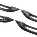 Qiilu Door Handle Cover Carbon Fiber Abs 4Pcs Car Anti Freezing Replacement for Y