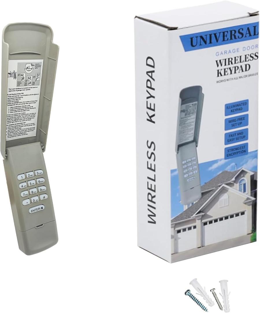 Wireless Garage Door Opener Universal Keypad Remote Compatible with Liftmaster Chamberlain Craftsman Garage Door Openers Produced Since 1993, Replaces for 877Max 878Max 376Lm 377Lm 977Lm 877Lm, etc.