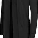 G-Style USA Women's Casual Lightweight Open Front Knit Cardigan Sweater with Pockets (Black, S)