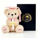 Class of 2026 Graduation Bear with Luxury Box, 8" Stuffed Animal Graduation Gift for Her Him, Commemorative Plush for Elementary, High School & College, Congrats Grad Keepsake (Black - You Did It)