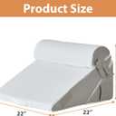 BIEEZZK Wedge Pillow Set for After Surgery, Wedge Pillow for Acid Reflux, Bed Wedge Pillow with Adjustable 9&12inch for Headboard,Sleeping, Orthopedic Memory Foam for Neck&Back Support, White/Grey